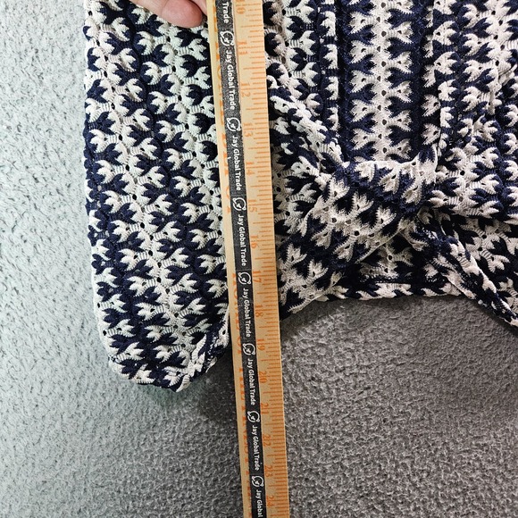 Zara Top Women‎ Medium Cut Out Back Knit Long Sleeve Black White - Picture 9 of 11